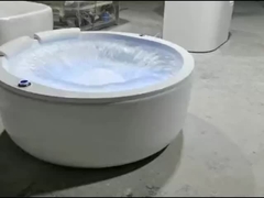 Elegante dubbele cirkel waterval spa massage bad bad water tekort bescherming sensor