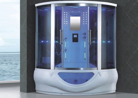 1700 mm witte acryl hoek stoombad met douche massage badkuip