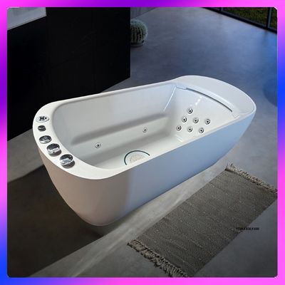 enkel 1700mm solo badkuip L-8401 met LED breed nek waterval