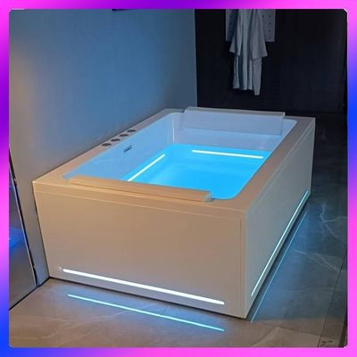 Ladodo E-8042 Tweepersoons acryl rechthoekige badkuip met LED-massageschepen