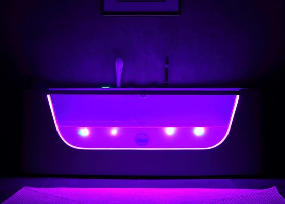 Moderne design 3 personen massage bad met led glazen deur