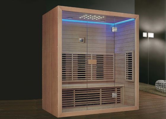 3 personen infrarood Bluetooth muziek sauna kamer ondersteund met een bankje binnen