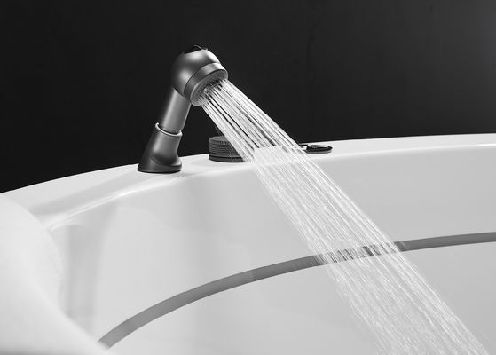 D1600mm Ronde massagebad met 2 binnen LED-strips Verborgen bubbelbad - Geschikt voor 3 personen voor kleine ruimtes