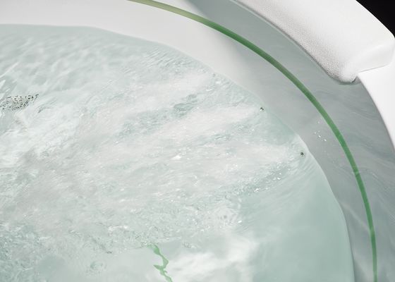 D1600mm Ronde massagebad met 2 binnen LED-strips Verborgen bubbelbad - Geschikt voor 3 personen voor kleine ruimtes